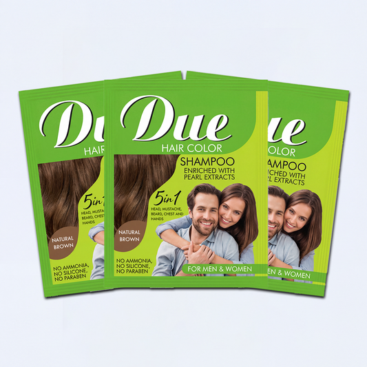 Pack of 3 Due Hair Color Shampoo- Natural Brown