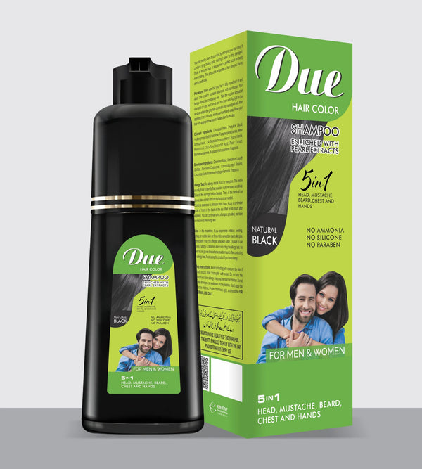 Due Hair Color Shampoo - Natural Black 180ml